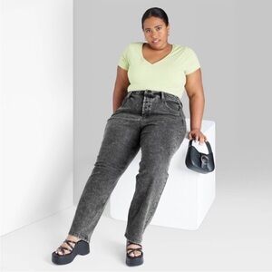 Wild Fable Black Wash Super-High Rise Straight Jeans